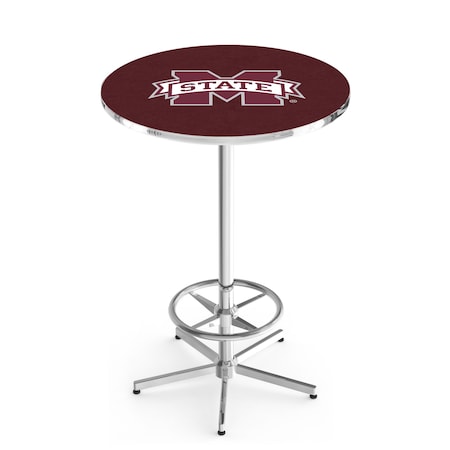 Holland Bar Stool Co 42" Chrome Mississippi State Pub Table L216C4228MssStU